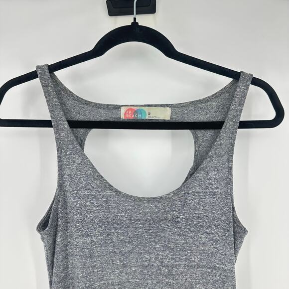 Free People Beach Midi Dress Size XS Racer Back Heather Grey Vacation Minimalist - Picture 4 of 12